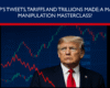 image of president trum0 with stock market graph behind him