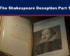 Expose News Open book showing a Shakespeare portrait and text, titled "The Shakespeare Deception Part 1." Exploring Shakespearean authorship mysteries.