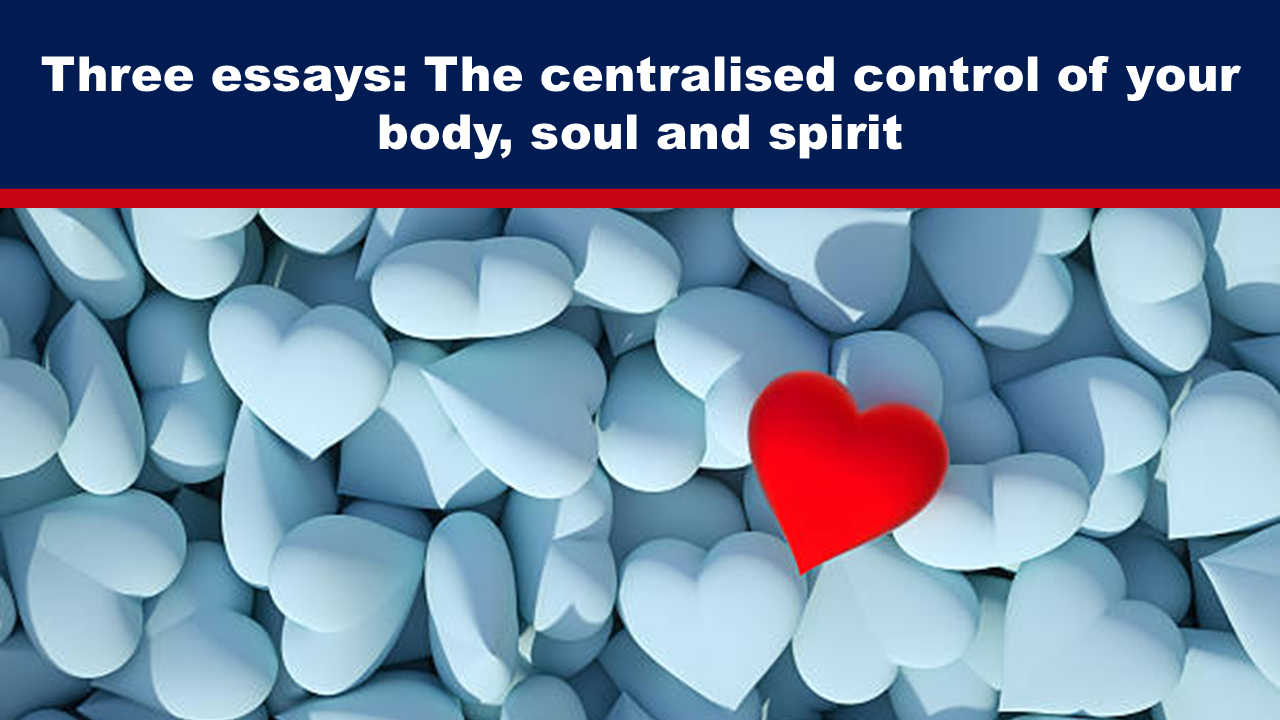 Expose News Dive into enlightening essays! Discover the central control of body, soul, and spirit with a bold pop of red among soothing blue hearts.