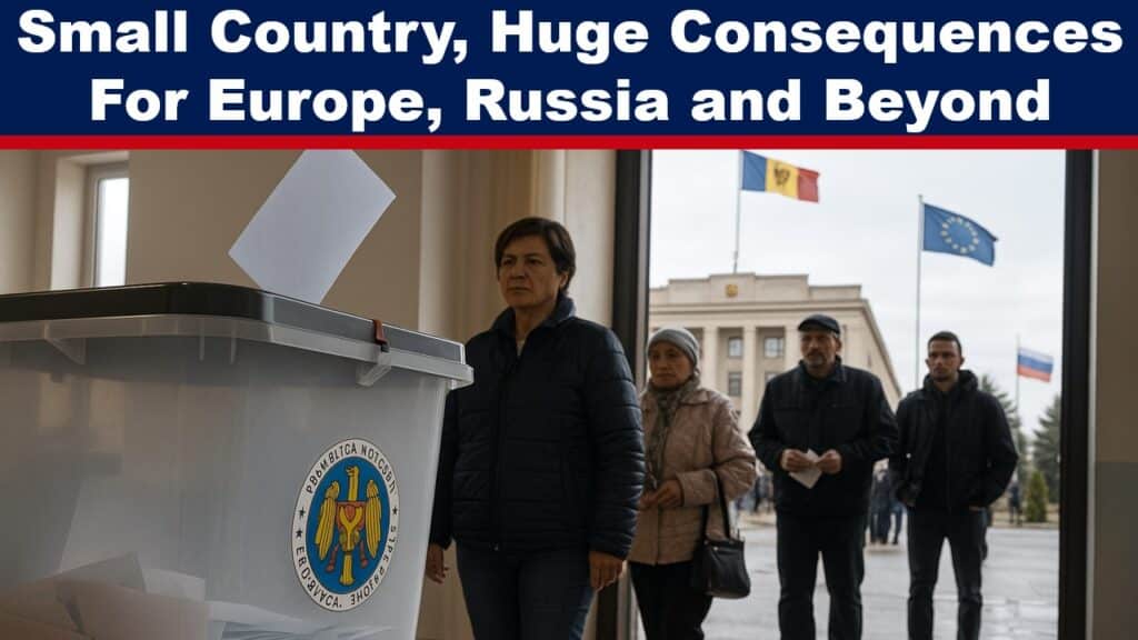 Moldova polling station with voters queueing to cast ballots in elections that could affect Europe, Russia and the rest of the world.