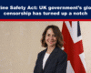 Expose News: Woman smiling in front of UK flag, discussing the Online Safety Act as the government ramps up global censorship measures.
