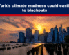 Expose News: Sunset over New York skyline hints at looming blackouts amid climate madness, sparking worry in the Big Apple.