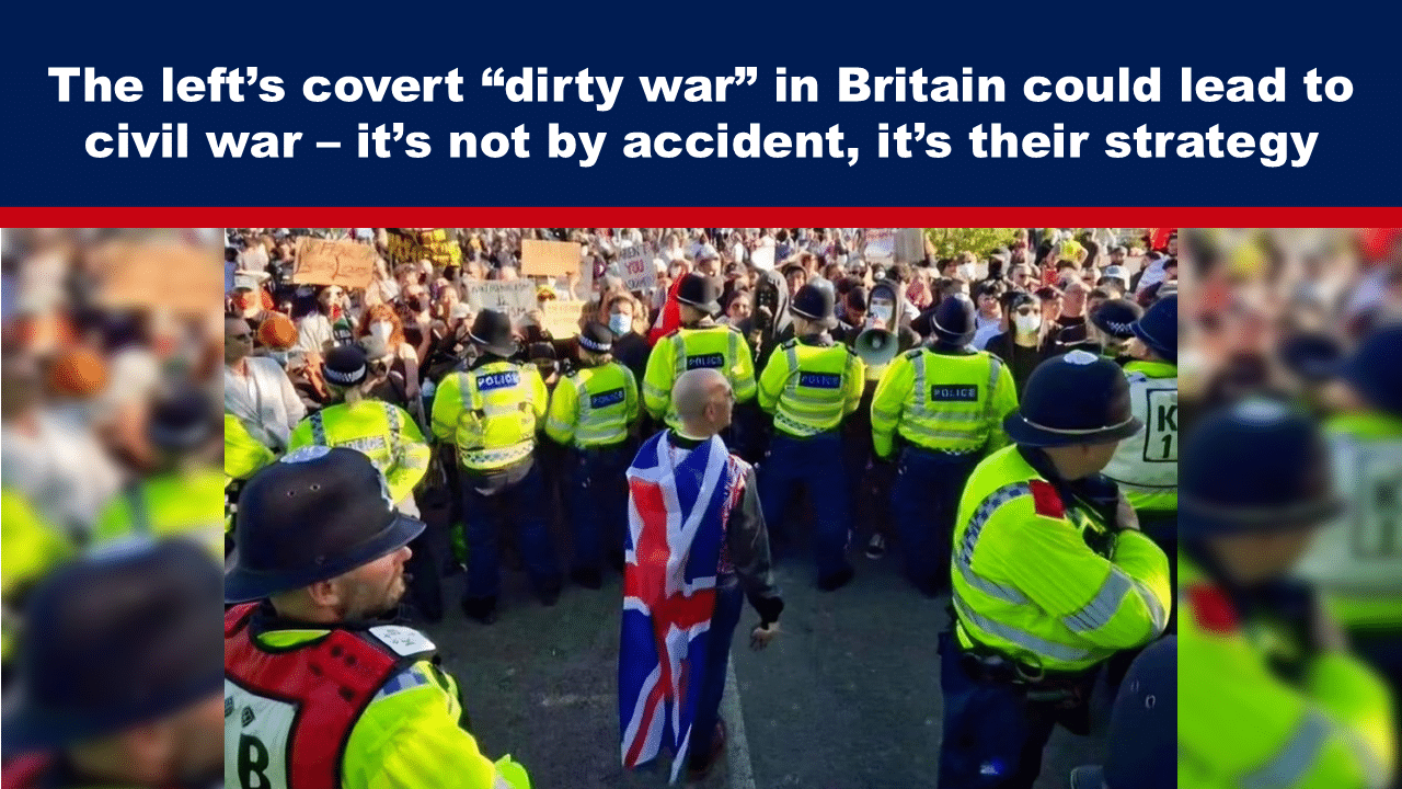Expose News Protest drama unfolds as police face a crowd in Britain, with tensions high and a Union Jack-draped figure. Could this spark a civil confrontation?