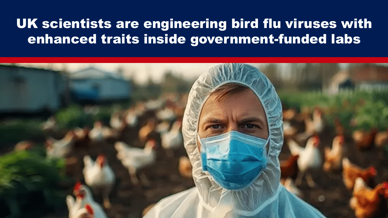 Expose News UK scientist in protective gear amidst a chicken farm, tackling bird flu research. Are these government labs hatching the next big breakthrough?