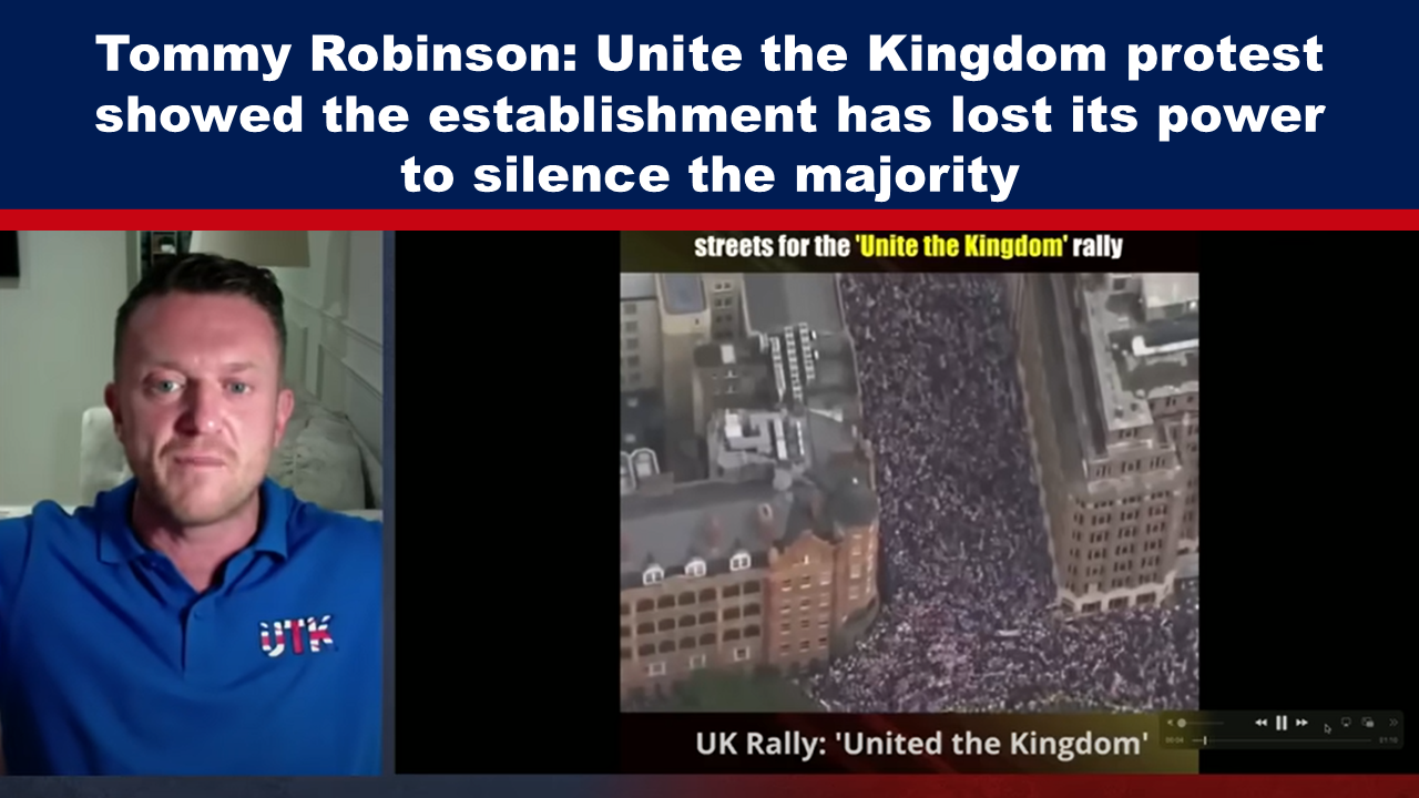 Expose News: Tommy Robinson speaks at Unite the Kingdom protest. Massive crowd gathers, showing the establishment can’t silence the majority.