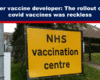 Expose News: Former vaccine developer claims covid vaccine rollout was reckless, featuring NHS vaccination centre sign. Hot topic heats up!
