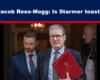 Expose News: Jacob Rees-Mogg ponders political future with "Is Starmer toast?" headline, men in suits with red document.