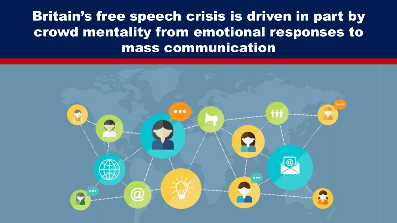 Expose News: Mass communication sparks Britain’s free speech crisis, fueled by crowd mentality and emotional responses. Discover the chaos!