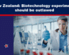 Expose News: Scientist in a lab argues against biotechnology experiments in New Zealand, sparking debate on their legality.