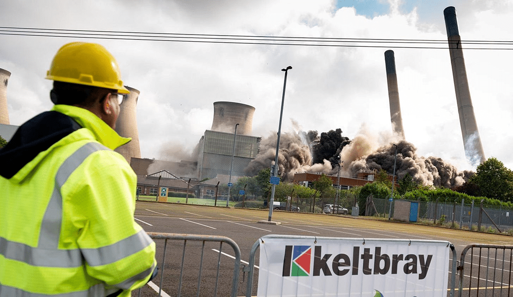 Expose News: Worker watches coal-fired power station demolition, highlighting Net Zero's collapse faster than those blown up by Alok Sharma.