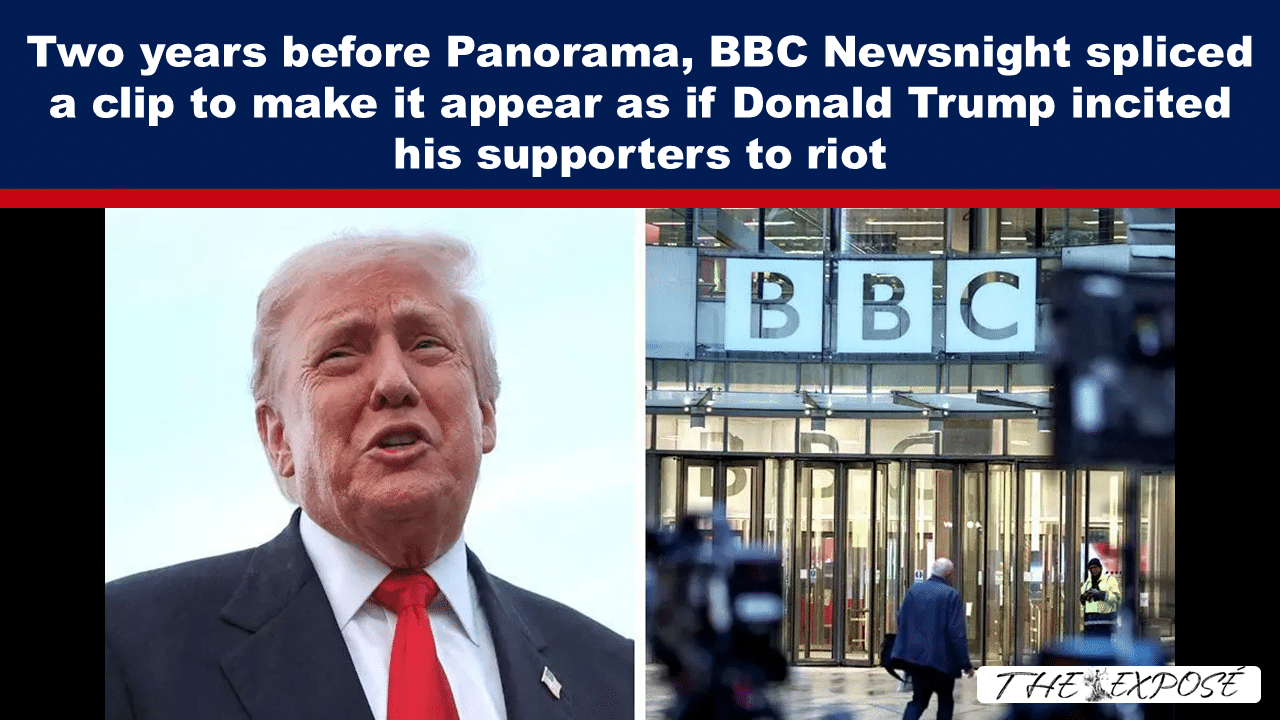 Two years before Panorama, BBC Newsnight spliced a clip to make it appear as if Donald Trump incited his supporters to riot