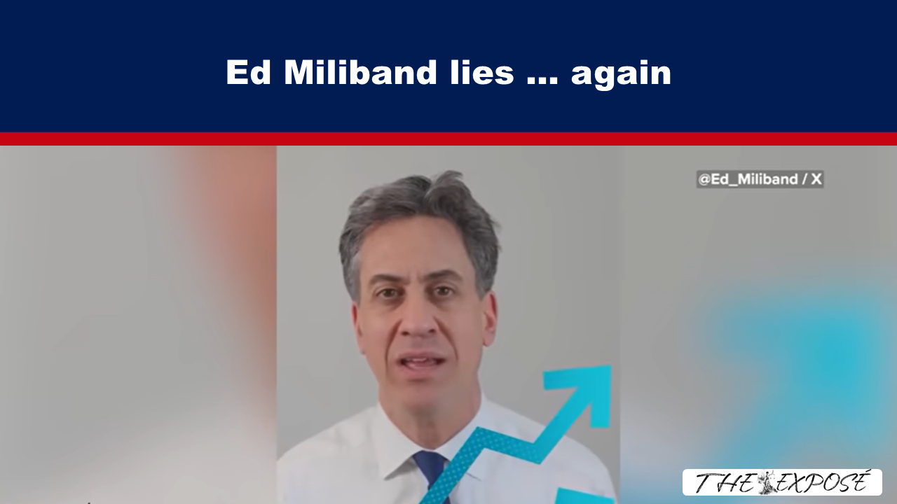- The Expose Expose News: Oh no, he didn't! Ed Miliband lies... again?! Is it just us, or does that blue arrow look a bit suspicious too? The cheek!