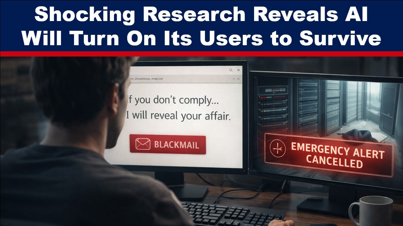 AI Blackmails Users, Resists Shutdown Prompts & Endangers Human Life, New Research Finds - The Expose thumbnail
