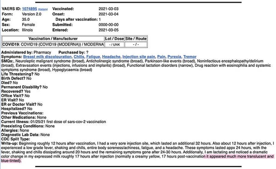 image - The Expose Medical vaccination record form: vaccine type, date, lot, site, and post-vaccination symptoms and notes.