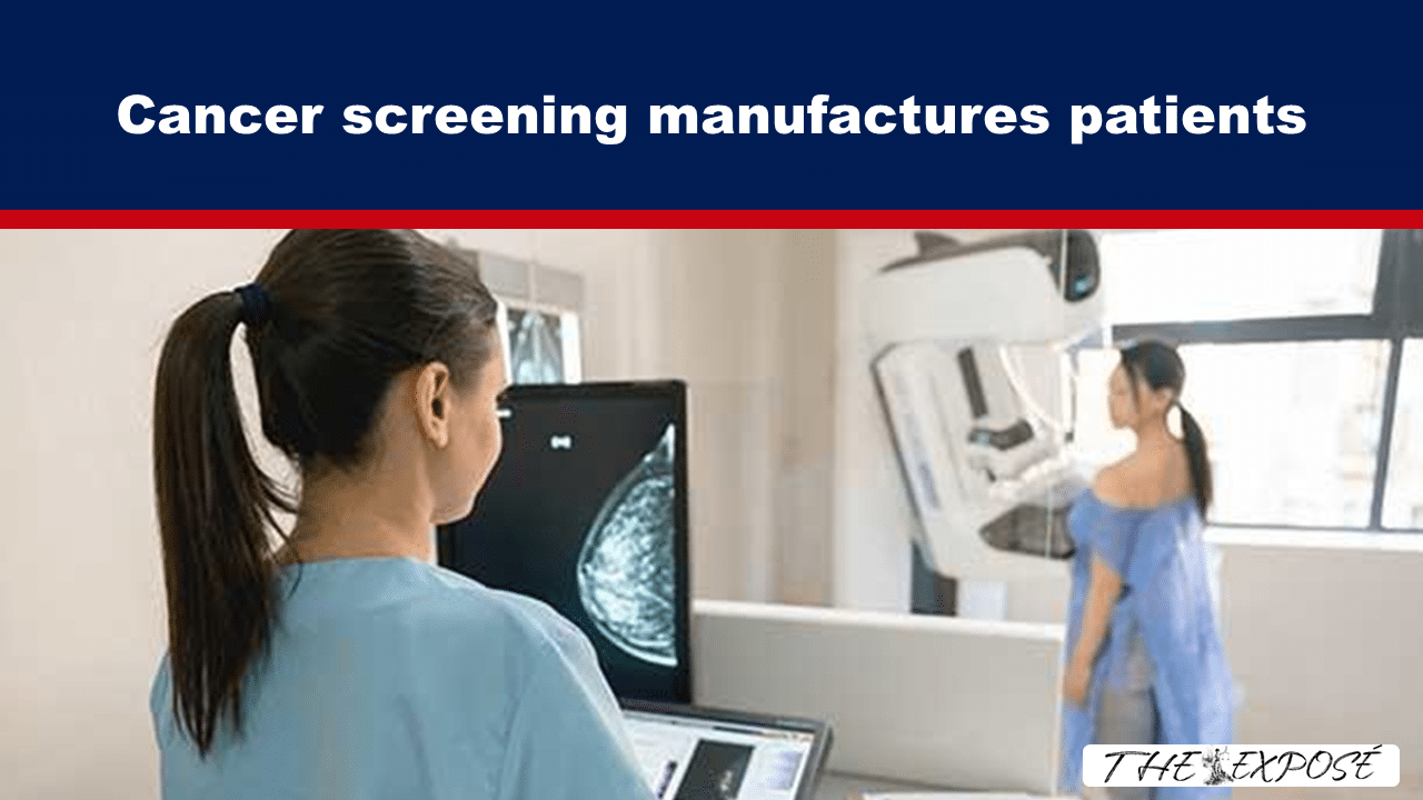 JunFeat24b - The Expose Medical professional reviews a mammogram on a monitor while a patient stands at a mammography machine in a clinic.