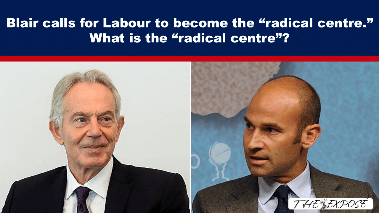 Split-screen image of two men in suits discussing politics for a Labour radical-centre news article.