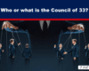 A suited figure controls businesspeople as puppets on strings, illustrating hidden influence.