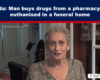 Video still of an older woman speaking at home; top banner reports a Canadian euthanasia case, with The Canadian Press watermark and The Exposé logo.